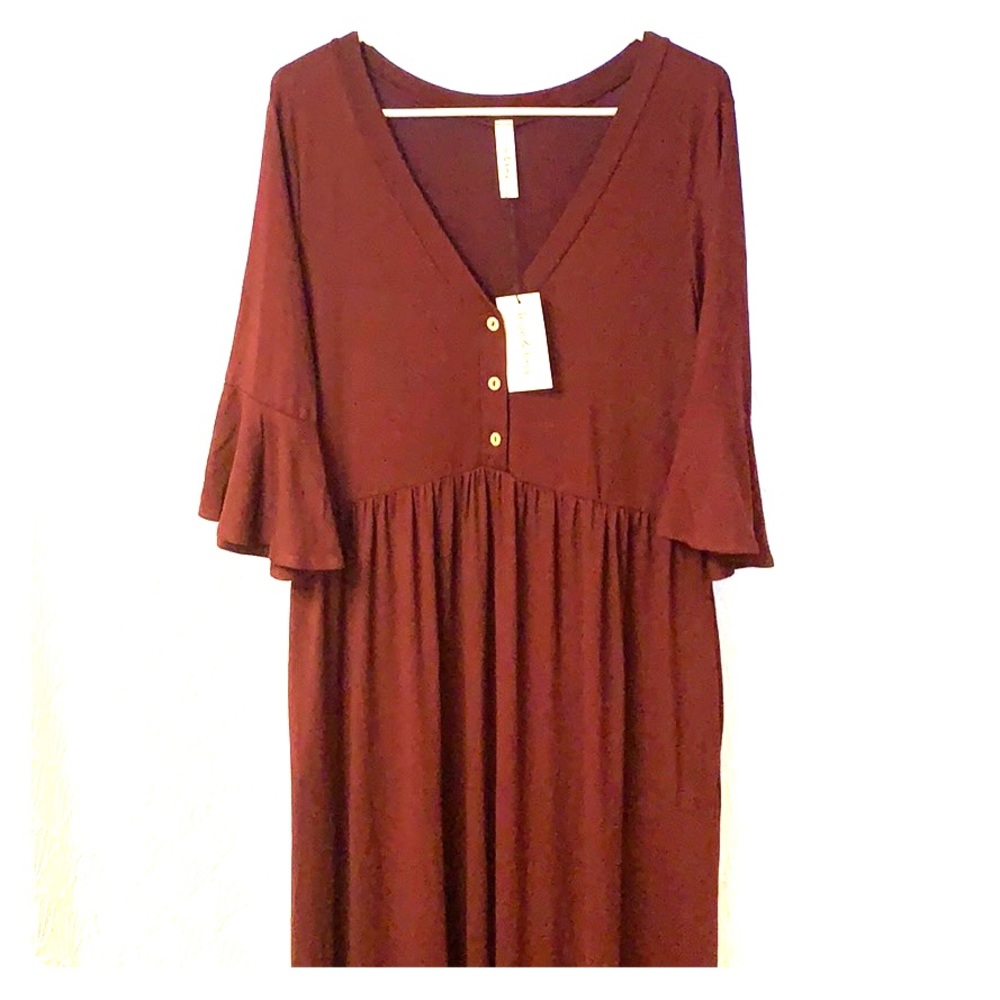 Wine colored maxi dress